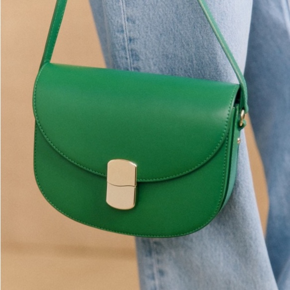 Sezane Claude Green Crossbody Bag